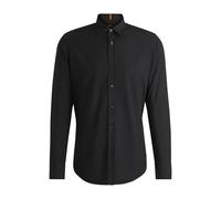 BOSS Mens Relegant 6 Regular-fit Shirt in Cotton poplin Black