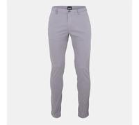 Boss Mens Rice3 Solid Patterned Straight Chinos in Dark Grey - Size 40W/32L