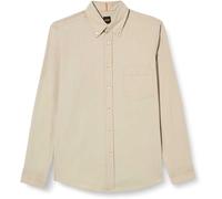Boss Mens Rickert Long Sleeve Cotton Shirt Light Beige New RRP £99