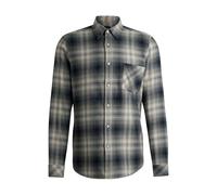 Hugo Boss Men's Rickert Cotton Flannel Shirt - Grey - Size: 40/Regular