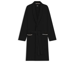 BOSS Men's Robe BM Cotton Jersey Dressing Gown with Embroidered Logo, Black 001, L