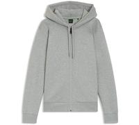 Boss Mens Saggy Full Zip Hoodie with Adjustable Drawstring Hood in Silver - Size Medium