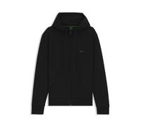 BOSS Green Saggy Mens Stretch Cotton Zip-Up Hoodie with Logo Print NOS - Black - Size Large