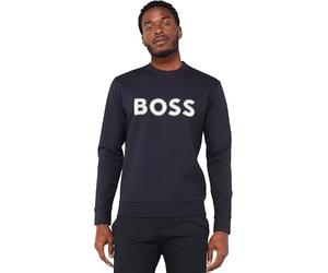 BOSS Mens Salbo 1 Cotton blend sweatshirt with HD logo print in Dark Blue Size XXL