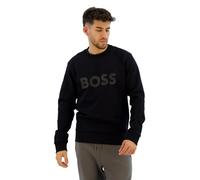 BOSS Stretch-cotton Sweatshirt with Sandwich Logo (Black, S)