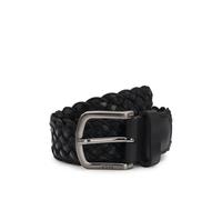 BOSS Men's Sash-WnLC Sz35 Woven Leather Belt with Logo Clasp, Black 1, 110 cm