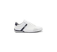 BOSS Mens Saturn Lowp Leather Trainers with Odour-Control Lining Size 12 White