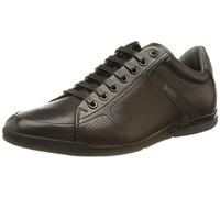 Men's BOSS Orange Saturn Mens Low Profile Leather Trainers With Odour-Control Lining NOS - Black - Size: 9