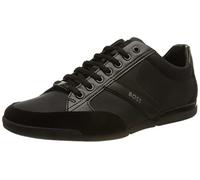 BOSS Orange Saturn Mens Low Profile Mixed Material Trainers With Suede and Faux Leather NOS - Black 001 - Black 001 - UK10 EU44 US11