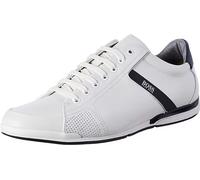 BOSS Mens Saturn Lowp Smooth-Leather Trainers with Bamboo-Charcoal Lining Size 5