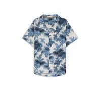 BOSS All Over Floral Beach Revere Collar Short Sleeve Shirt - Light Blue, Light Blue, Size L, Men Light Blue