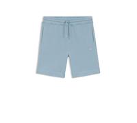 Boss Cotton-Terry Shorts with Logo Patch - Light/Pastel Blue