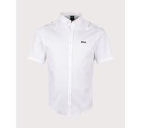 BOSS Mens Short Sleeve Motion Shirt - Colour: 100 White - Size: Large