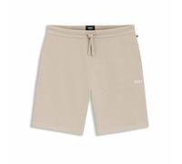Boss Mens Shorts Waffle Structure Cotton Lightweight Short in Beige