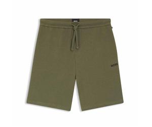 Boss Mens Shorts Waffle Structure Cotton Lightweight Short in Green