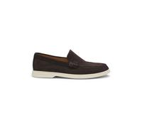 BOSS Mens Sienne Loaf Suede Loafers with Embossed Logo Size 9