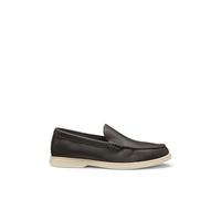 BOSS Mens Sienne Mocc Tumbled-Leather Moccasins with Logo Detail Size 11