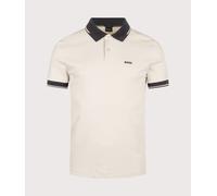 Boss Network Paule 10279643 Short Sleeve Polo Beige,White M Men