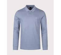 BOSS Mens Slim Fit Passerby Long Sleeve Polo Shirt - Colour: 424 Medium Blue - Size: Large