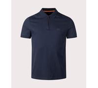 BOSS Mens Zip Polo Short Sleeve Cotton