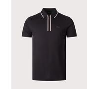 BOSS Green Philix Mens Slim Fit Zip Polo Shirt in Moisture-Wicking Stretch