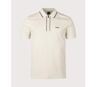 BOSS Philix 1/4 Zip Polo Shirt, Light Beige, Size Xl, Men Light Beige