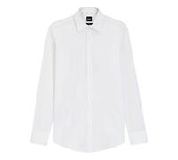 BOSS Men's Slim Fit White Stretch Poplin Shirt H HANK Kent C1 214 50469345