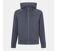 Boss Mens Solid Patterned Hooded Ribbed Cuff Sweat Jacket in Dark Grey - Size 2XL