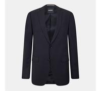 Boss Mens Solid Patterned Single Button Notch Collared Blazer in Black - Size 2XL