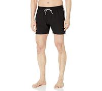 BOSS Men's Solid Swim Trunk with Iconic Side Stripe, Dark Black, XL