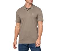 BOSS Mens Square Patch Logo Slim Fit Pique Polo Shirt, Cedar, Large