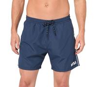 BOSS Men's Standard Medium Length Solid Swim Trunk, Crisp Navy, Large