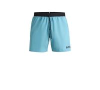 BOSS Mens Starfish Contrast-Logo Swim Shorts with Full Lining