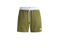 BOSS Mens Starfish Contrast-Logo Swim Shorts with Full Lining