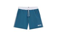 BOSS Mens Starfish Contrast-Logo Swim Shorts with Full Lining