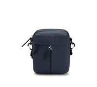 Men's BOSS Orange Stormy Mens Faux Leather Reporter Bag with Tonal Logo - Navy - Size: ONE size