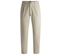 BOSS Men's Stretch Cotton Pleated Chino with Dobby Structure and Pleats, Light beige271., 48W x 34L