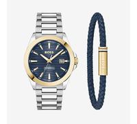 BOSS Mens Strike Blue Dial Watch & Bracelet Set 1570191