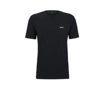 BOSS Mens T-Shirt Hugo Boss Stretch Logo Branded Crew Tee in Dark Blue