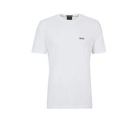 BOSS Mens T-Shirt Hugo Boss Stretch Logo Branded Crew Tee in White