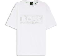 BOSS Mens T-Shirt Hugo Boss TS Globe Logo Pattern Tee in White