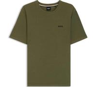 Boss Mens T-Shirt Waffle Structure Cotton Poly Crew Neck Tee in Green
