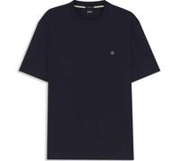 BOSS Mens T-Shirts Hugo Boss Double B Monogram Mercerised Cotton Tee Dark Blue
