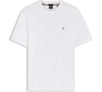 BOSS Mens T-Shirts Hugo Boss Double B Monogram Mercerised Cotton Tee in White