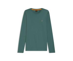 BOSS Mens Tacks Long-Sleeved Cotton T-Shirt with Tonal Patch