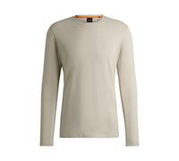 BOSS Mens Tacks Long-Sleeved T-Shirt in Cotton with Woven Logo Patch