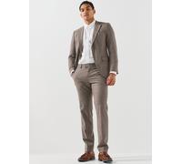 BOSS Mens Tailored Textured 2 Piece Suit, Brown, Size 54=Uk44, Men Brown
