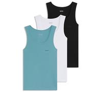BOSS Mens TankTop3P RibClassic Three-Pack of Embroidered-Logo Tank Tops in Cotton