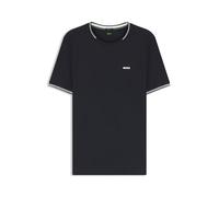 BOSS Mens Taul Stretch-Cotton T-Shirt with Logo and Stripes