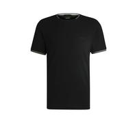 BOSS Mens Taul Stretch-Cotton T-Shirt with Logo and Stripes Black
